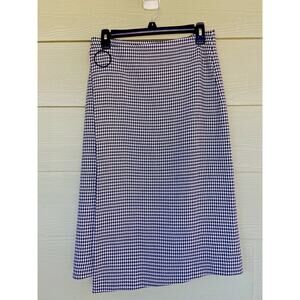 MNG Suit Mango Houndstooth Wrap Midi Skirt Office Workwear Business Womens Small